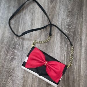 Betsy Johnson big bow crossbody bag